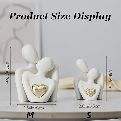 GJFASGF Hugging Couple Statue Ceramic Lover Figurine Home Decor is a Romantic Gift for Her on Wedding Anniversary and Valentines, TV Stand Decoration Knick Knacks for Shelves (M)