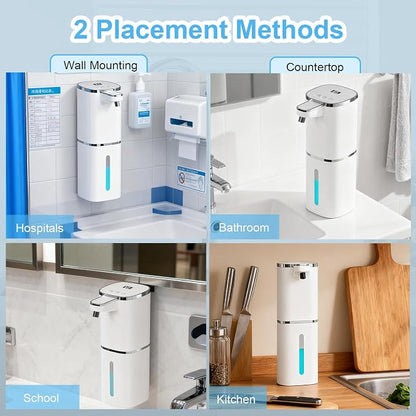 OHIFAST Automatic Liquid Soap Dispenser Touchless, USB Rechargeable Smart Hand Soap Dispenser, 9-Level Adjustable, Physical Button Operation, 13.5oz/400mL Wall Mounted for Bathroom Kitchen Dish Soap