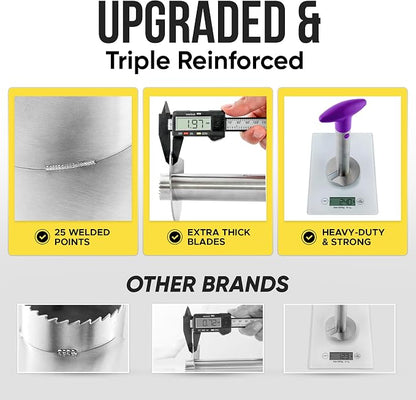 Zulay Kitchen Pineapple Corer and Slicer Tool – Stainless Steel Pineapple Cutter with Eye Remover Tool – Ergonomic Handle & Easy Core Remover – Reinforced Heavy-Duty Blade – Purple