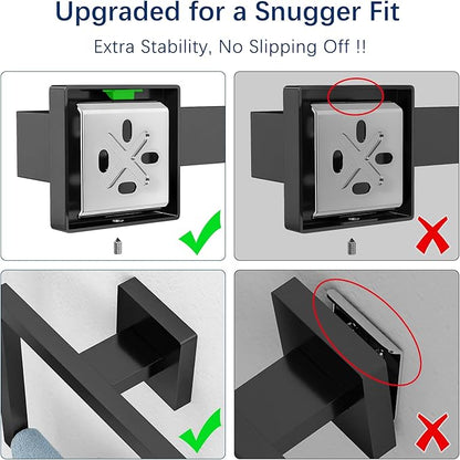 Gypie 5-Piece Bathroom Hardware Accessories Set, Towel Racks for Bathroom Wall Mounted Stainless Steel, Matte Black Towel Bar Set 16In