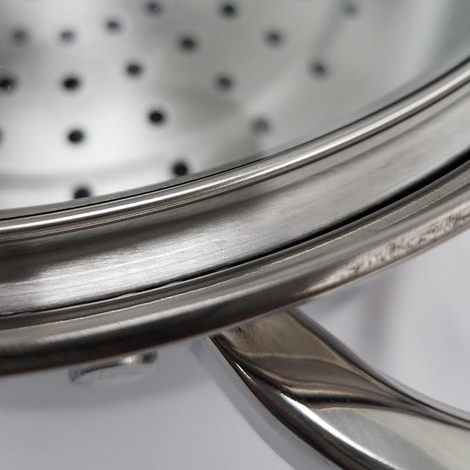 Oster Sangerfield 6-Quart Stainless Steel Dutch Oven Casserole with Steamer Basket – Durable Kitchen Cookware for Slow Cooking and Steaming
