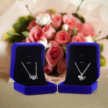 Sureio 24 Pcs Velvet Jewelry Gift Boxes Bulk for Necklace Pendant Ring Earring Display Case for Christmas Wedding(Royal Blue)