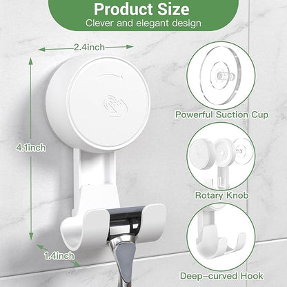 LUXEAR Suction Hooks Powerful Vacuum Suction Cup Hooks-6PACK Razor White