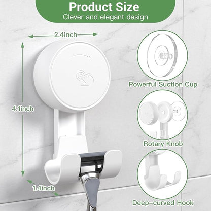 LUXEAR Suction Hooks Powerful Vacuum Suction Cup Hooks-2PACK Razor White