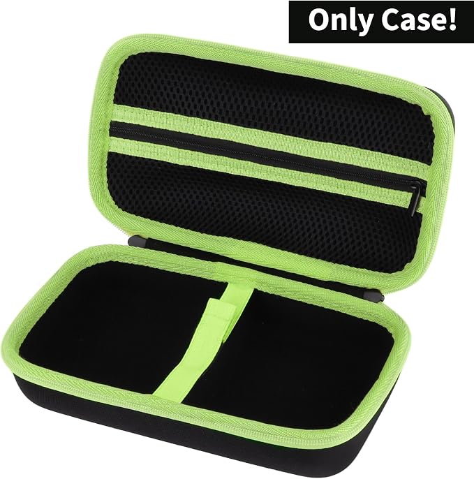 Lebakort Storage Case Compatible with Brother P-Touch PTH110 / PTH111 Pro / PTE110 Portable Monochrome Label Maker (Black+Mint Green Zipper Case)