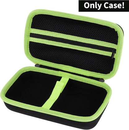 Lebakort Storage Case Compatible with Brother P-Touch PTH110 / PTH111 Pro / PTE110 Portable Monochrome Label Maker (Black+Mint Green Zipper Case)