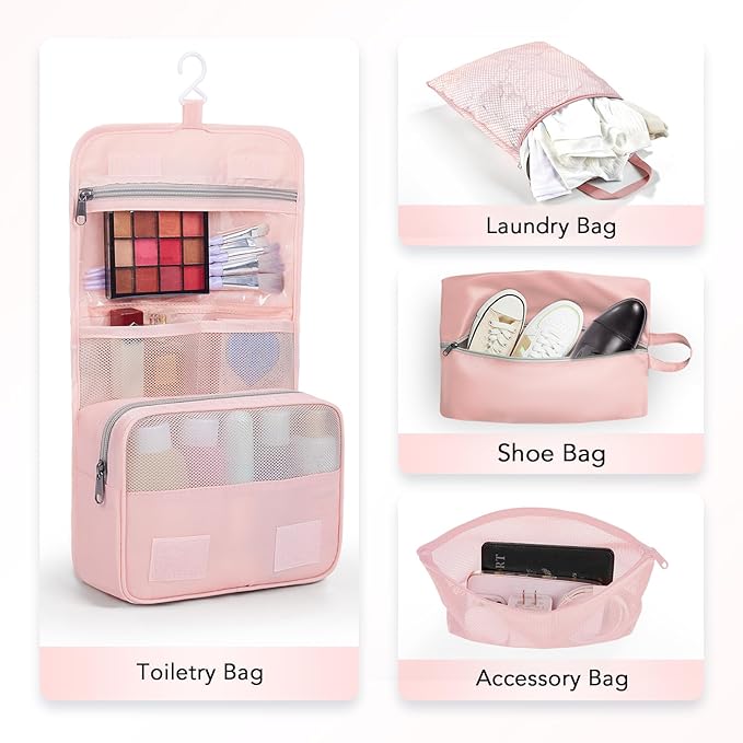 8 Set Compression Packing Cubes for Travel Essentials,Compressible Expandable Packing Cubes for Suitcase,OlarHike Luggage Garment Bags for Travel,Handy Helper for Organizing Clothes(Pink)