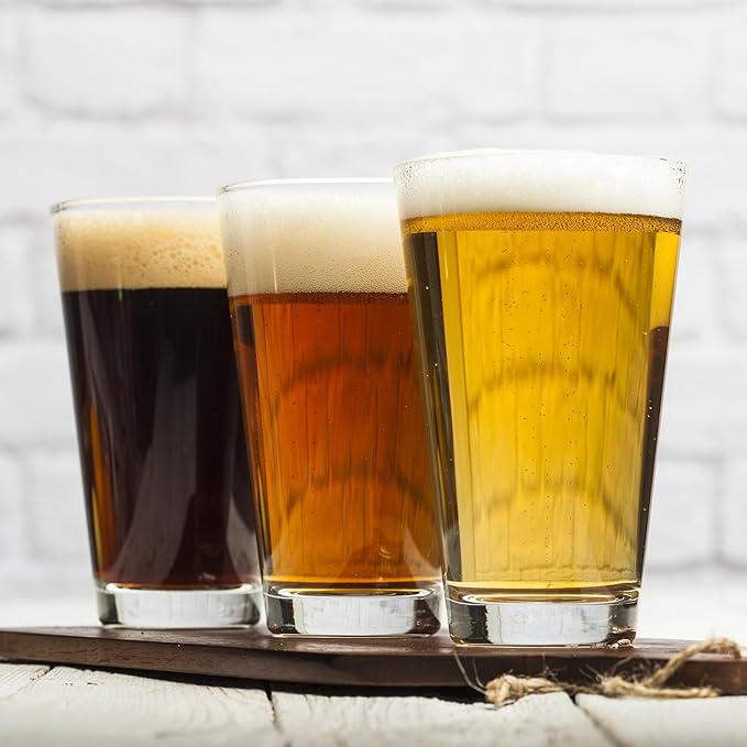 Pint Glasses with Nature Guitar - Set of 2 Beer Glasses by Black Lantern - 16oz. Drinking Glass Set