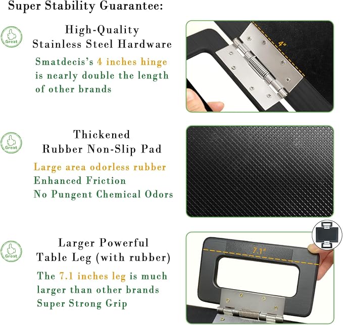 Smatdecis Couch Arm Tray Table Sofa Arm Clip, Armrest Tray Table Suitable for Home Drinks/Fast Food/Fruit Etc, Large Size Multi-Function Black(Dual Phone/Tablet Holder)