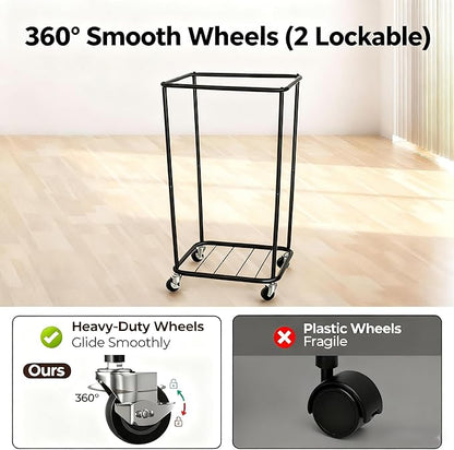 GRANNY SAYS 160L Rolling Laundry Basket, Laundry Hamper with Wheels, Large Laundry Cart with Removable Bag, Clothes Organization and Storage for Laundry Room, Bathroom, Bedroom, Black