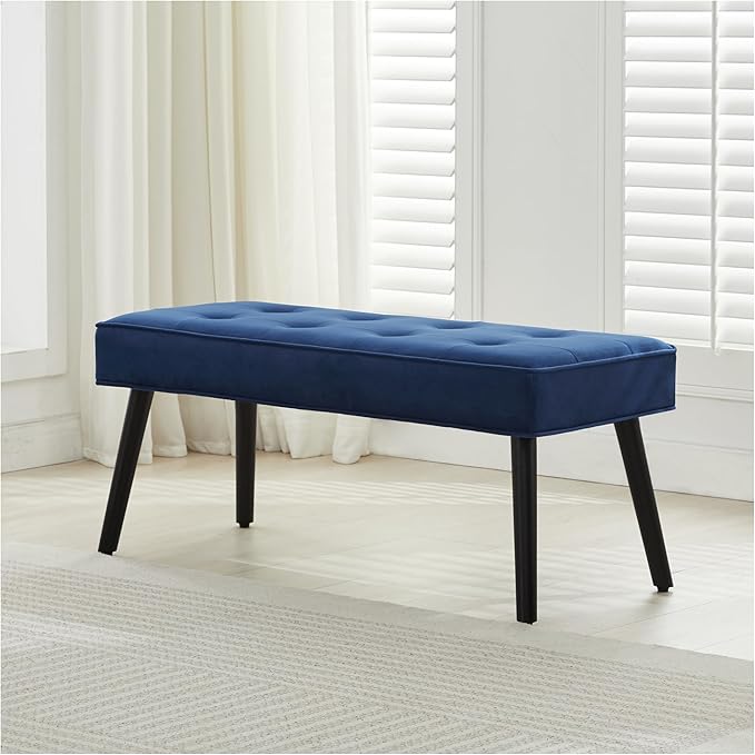 40'' Upholstered Bench, Entryway Ottoman with Wooden Legs for Living Room, End of Bed Bench