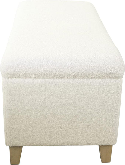 HomePop Storage Bench, Pearl Cream, Rectangle