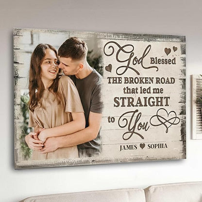 Love Signal Personalized Wall Art for Couples, Custom Photo Print Canvas/Poster/Frame, Valentine Day, Anniversary, Wedding, Birthday Gifts for Him Her Boyfriend Girlfriend, Husband Wife Bedroom Decor