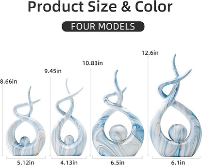 Blue Sculpture Home Decor, Modern Living Room Decorations, Table Centerpieces for Dining Room, Abstract Sculpture Coffee Table Decor, Coastal Centerpieces for Tables