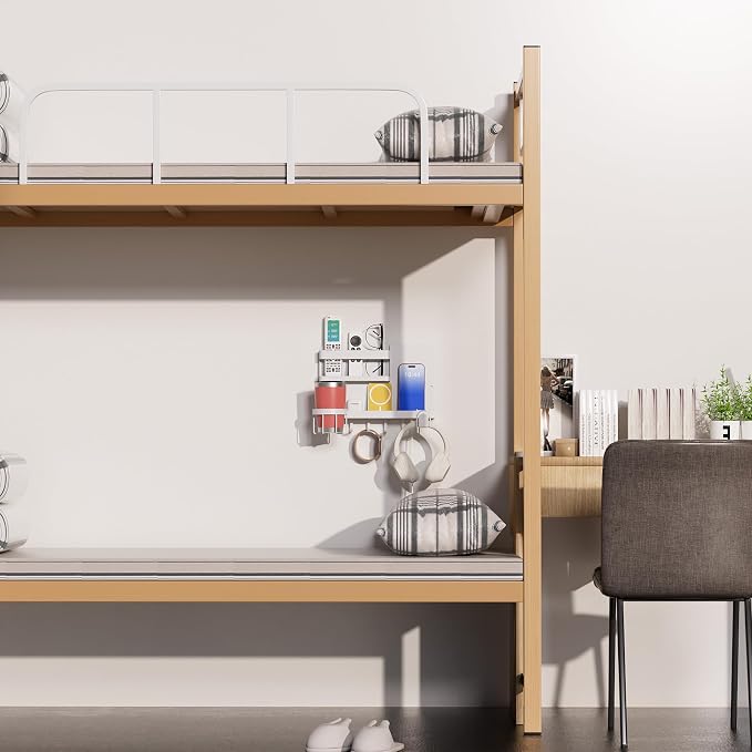 Versatile Bedside Wall Organizer, Floating Bedside Shelves, Wall Mount Essential Accessories for Room Decor, Dorm, Makeup Organizer, Remote Control Holder，Night Stand