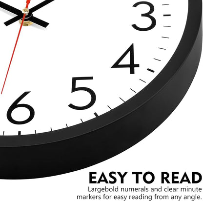 Lumuasky Wall Clock Silent Non-Ticking 12 Inch Quartz Battery Operated Round Analog Wall Clock with Easy to Read Large Numbers for Classroom,School, Office, Living Room, Bedroom,Kitchen