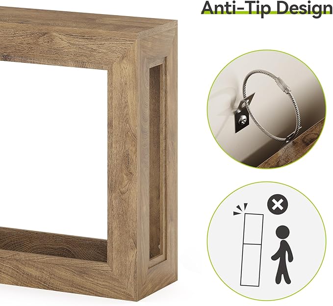 LITTLE TREE Narrow Console Tables, 63" Couch Table Behind Sofa, Extra Long Console Table for Entryway, Hallway, Living Room, Entrance, Foyer, Modern Light Oak Brown