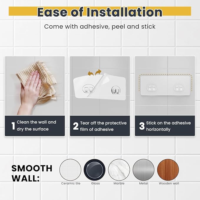 OMAIRA 3-Pack Shower Caddy with Soap Holder, Adhesive Rustproof No-drill Strudy Loading Inside Shower Organizer Shelves Rack Storage Bathroom Organization for Smooth Wall Glass Tile, Grey (Large)