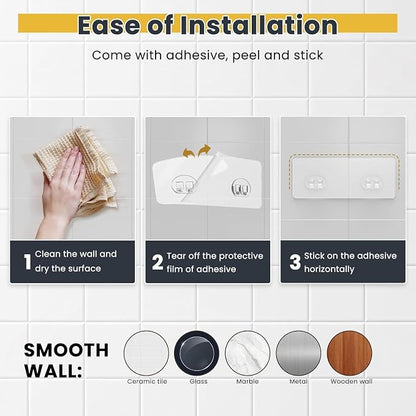 OMAIRA 3-Pack Shower Caddy with Soap Holder, Adhesive Rustproof No-drill Strudy Loading Inside Shower Organizer Shelves Rack Storage Bathroom Organization for Smooth Wall Glass Tile, Grey (Large)