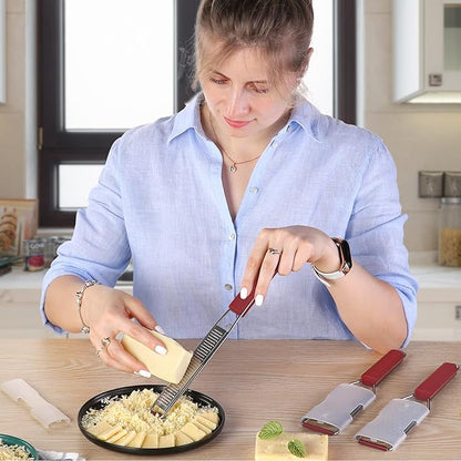 Cambom Cheese Grater Citrus Zester Lemon Zester Pack of 3-304 Stainless Steel - A Sharp Tool for Parmesan Cheese, Ginger, Garlic, Nutmeg, Chocolate, Vegetables，Fruits，Dishwasher Safe Red