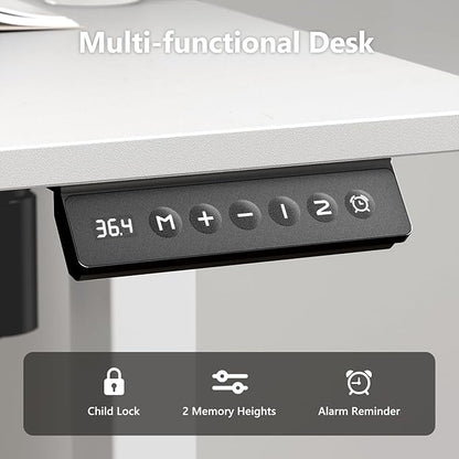 Electric Standing Desk 48 x 24 Inches, Height Adjustable Sit Stand Home Office Computer Desk with Memory Presets,White