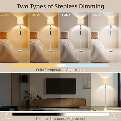 Blue Glass Floor Lamp, Smart Floor Lamps for Living Room, Modern Standing Lamps with Remote Control, Stepless Dimmable Colors Temperature & Brightness, Tall Floor Lamp For Bedroom Office, Home Decor