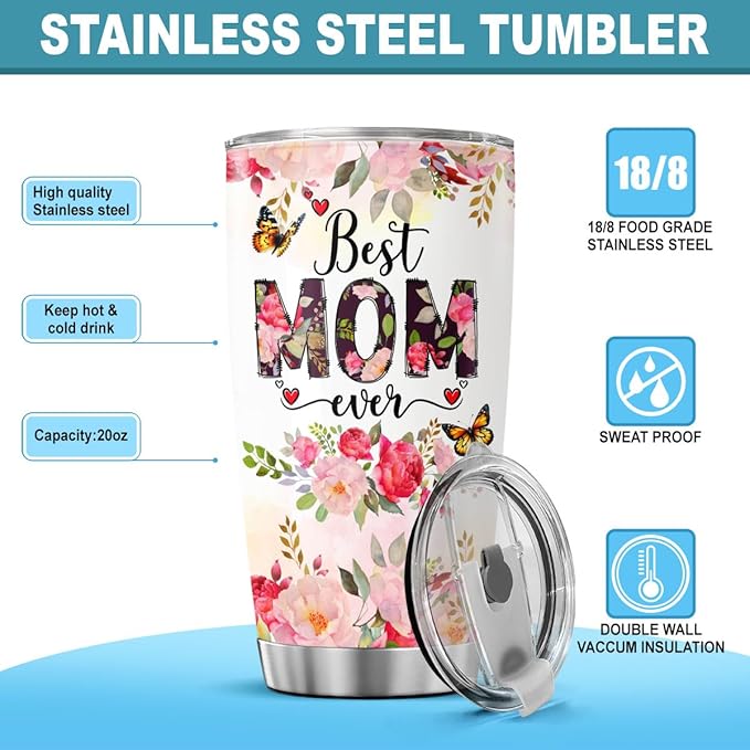 Mom Ugly Children, Funny Coffee Mothers For Tumblers Mama Mother Insulated Day Cups Women Handle, Tumbler 20 Oz With Lid And Straw, Best Mom Ever Gifts