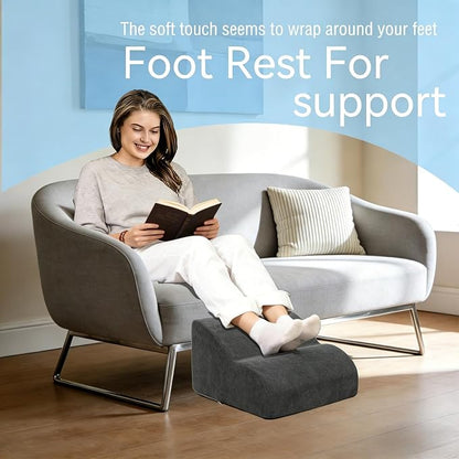 Foot Rest for Under Desk at Work.Multifunctional 3-Tier Foot Stool,with Washable Footrest.for Under Desk,Office Chair Gaming Chair & Sofa,Leg Elevation Pillow,Supports Posture(A-Black)