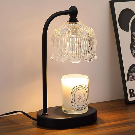 MEIXISUE Black Candle Warmer Lamp with Timer and Dimmer,Flameless Wax Melt Warmer for Jar Candles with 2 Bulbs,House Warming Gifts,Mother's Day/Birthday Gifts for Mom/Wife,Home Decor