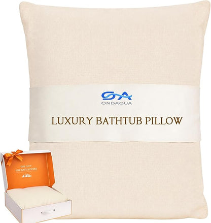 Luxury Bathtub Pillow, Skin-Friendly Cushion, Support Back, Neck & Head, Non-Slip, Adjustable Thickness Fits All Tub, Washable & Quick-Drying - Gift for Christmas Birthday Father's Day