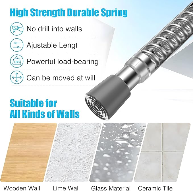 AIZESI 2pcs Sliver Small Tension Rods 12 to 20 Inch Adjustable Tension Curtain Rods Mini Closet Rod Spring Rod No Drilling Short Tension Rods for Windows, Cupboard, Kitchen Cabinets, Refrigerator