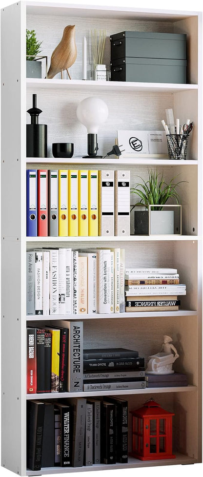 IRONCK Bookshelves and Bookcases Floor Standing 6 Tiers Display Storage Shelves 70 in Tall Bookcase Home Decor Furniture for Home Office, Living Room, Bed Room