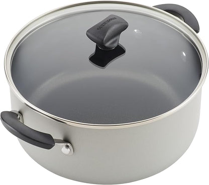 Farberware Cookstart DiamondMax Nonstick Cookware/Pots and Pans Set, Dishwasher Safe, Includes Baking Pan and Cooking Tools, 15 Piece - Silver