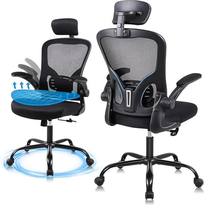 Ergonomic Office Desk Chair- Mesh Home Office Desk Chair with Headrests & Adjustable Armrests,Executive Rolling Chair