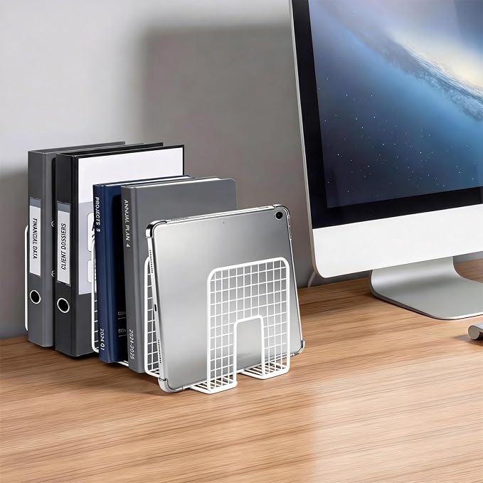 DAWASAPAT Vinyl Record Storage Holder Stand Vinyl Coated Metal Wire Rack Tabletop Magazine Holder Rack, Record Storage, Album Storage Rack Sorter Organizer for Home Office school
