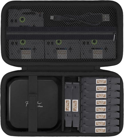 Label Printer Case Compatible with Brother P-Touch Cube Plus PT-P710BT Bluetooth Label Maker(Black Case)