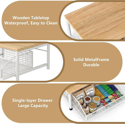 Funecy Coffee Pod Drawer,Coffee Machine Storage Rack,Home Kitchen Counter Coffee Bar Organizer,Storage Basket Drawer (White)