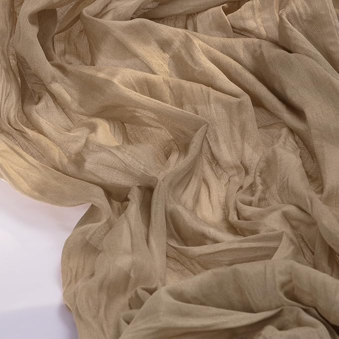 Socomi 3pcs Nude Brown Cheesecloth Table Runner Valentine's Day Boho Rustic Gauze 120 inch 10FT Cheese Cloth Runner for Wedding Party Baby Shower Birthday Home Decor Holiday Decorations