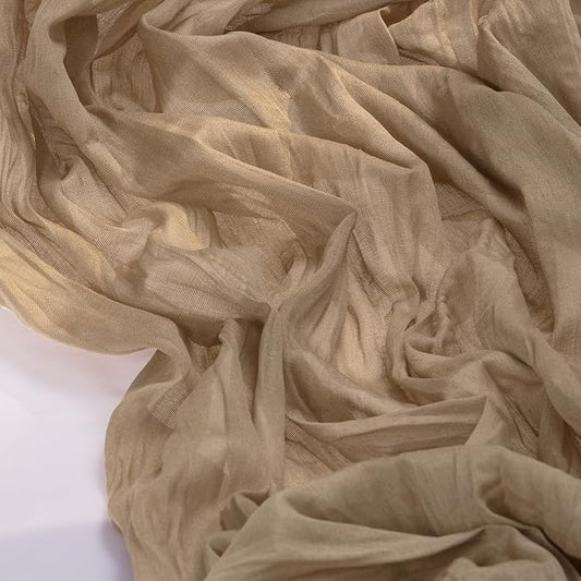 Socomi 3pcs Nude Brown Cheesecloth Table Runner Valentine's Day Boho Rustic Gauze 120 inch 10FT Cheese Cloth Runner for Wedding Party Baby Shower Birthday Home Decor Holiday Decorations