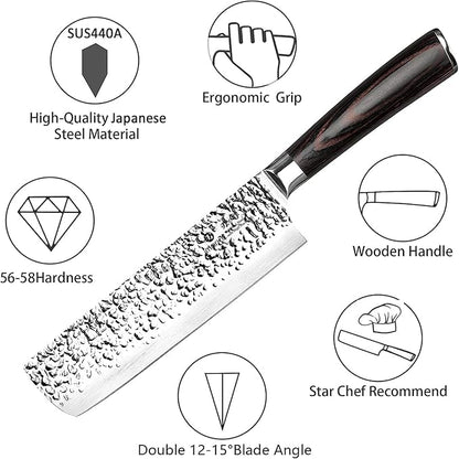 imarku Nakiri Knife, Razor Sharp 7 Inch Multipurpose Vegetable Japanese Chef Knife, High Carbon Stainless Steel Meat Cleaver, Gyutou Knife with Ergonomic Handle, Fathers Day Gift for Dad