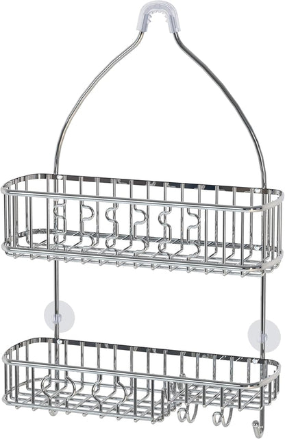 Simple Houseware Bathroom Hanging Shower Head Caddy Organizer, Chrome (26 x 16 x 5.5 inches)