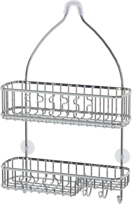 Simple Houseware Bathroom Hanging Shower Head Caddy Organizer, Chrome (26 x 16 x 5.5 inches)