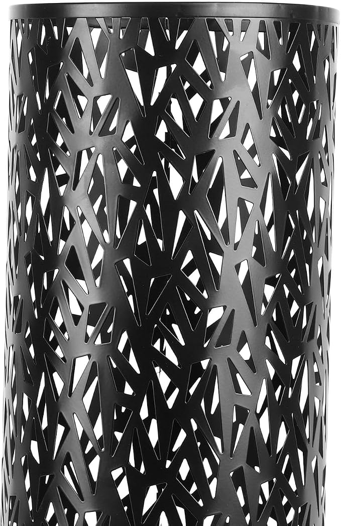 Metal Round Umbrella Stand Rack,Umbrella Holder Organizer Bin Hollowed Freestanding Canes Walking Sticks Holder for Entryway Home Hotel Office Decor (S)
