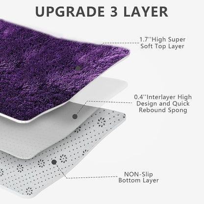 Shag Area Rugs for Bedroom Living Room,6X9 Ultra Soft Purple Fluffy Area Rugs for Dorm,Indoor Carpet Plush Rugs for Home Decor, Purple