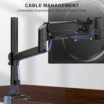 WALI Single Monitor Arm 13-33 Inch, Single Monitor Mount, Vesa Desk Mount up to 19.8lbs Single Monitor Stand with Clamp, VESA 75x75mm or 100x100mm Compatibility(GSDM001), Black