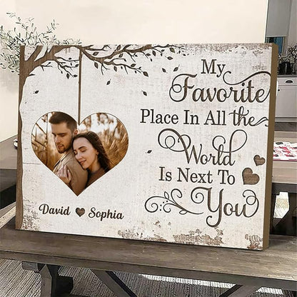 Love Signal Personalized Couple Canvas Wall Art, Custom Photo Print Canvas/Poster/Frame, Anniversary, Wedding, Valentine Gifts for Him Her Boyfriend Girlfriend, Husband Wife Bedroom Decor
