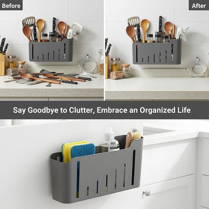 Cabinet Door Organizer, Adhesive Mount Kitchen Storage for Foil, Plastic Wrap & Food Bags - Behind the Door Dispenser for Pantry, Cabinet, Small Spaces