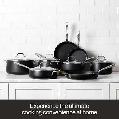 All-Clad HA1 Expert Hard Anodized Nonstick Frying Pan Set, 2-Piece 10" & 12" Skillet Set, Dishwasher-Safe, Oven-Safe Up to 500°F Compatible with All Stovetops (Gas, Electric & Induction) - Black