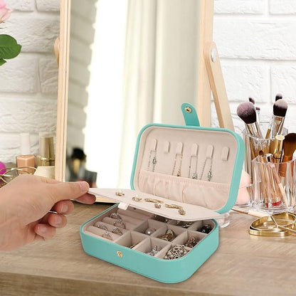 Jewelry Box, Travel Jewelry Organizer Case Small Jewelry Storage and Organizers Craft Containers Travel Mini Organizer/GREEN