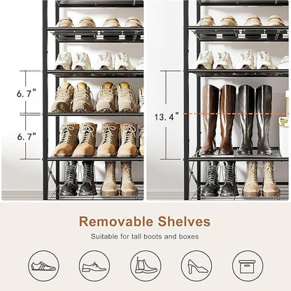 10 Tier Large Shoe Rack, Large Capacity Shoe Cabinet,50-55 Pairs Shoe Storage Organizer, Free Standing Shoe Rack,Entrance for Hallway Living Room (color5)